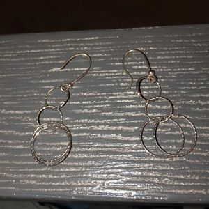 hammered white gold earrings